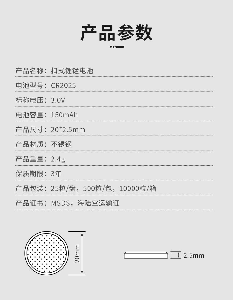 CR2025 - LYW Battery | Custom Lithium Polymer Battery Manufacturer