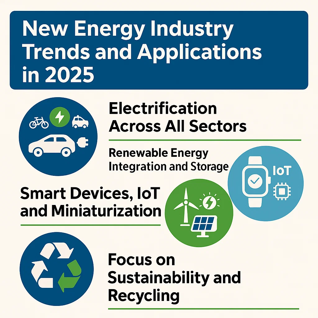 New Energy Industry Trends and Applications in 2025: Powering a Greener Future - LYW Battery | Custom Lithium Polymer Battery Manufacturer