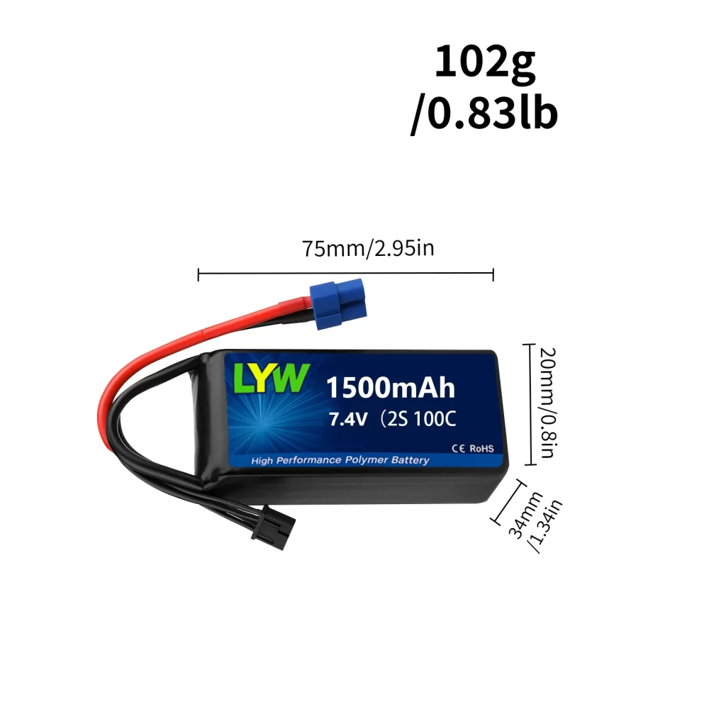 LYW 2200mAh 7.4V 2S 70C Lipo Battery with XT60 Plug - LYW Battery | Custom Lithium Polymer Battery Manufacturer
