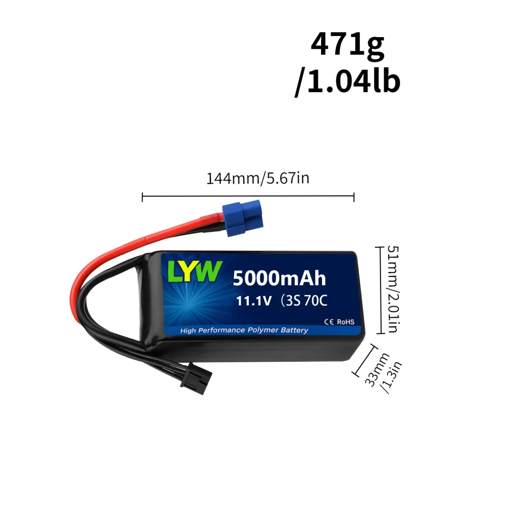 LYW 5000mAh 11.1V 3S 70C Lipo Battery with XT90 Plug - LYW Battery | Custom Lithium Polymer Battery Manufacturer